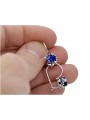 Sterling Silver 925 Sapphire Drop Earrings Vintage Russian Soviet vec035s