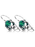 Sterling Silver 925, Emerald Drop Earrings vec035s