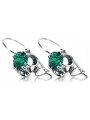 Boucles d'oreilles en argent sterling 925, Émeraude vintage. vec035s