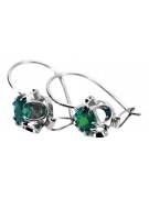 Boucles d'oreilles en argent sterling 925, Émeraude vintage. vec035s