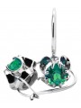 Sterling Silver 925, Emerald Drop Earrings vec035s