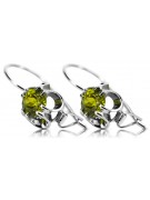 Sterling Silver 925 Peridot Earrings Vintage Russian Soviet Style vec035s