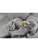 Sterling Silver 925 Peridot Earrings Vintage Russian Soviet Style vec035s