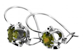 Pendientes de Plata de ley 925 con Peridoto Vintage. vec035s