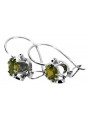 Sterling Silver 925 Peridot Earrings Vintage Russian Soviet Style vec035s