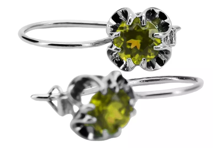 Pendientes de Plata de ley 925 con Peridoto Vintage. vec035s