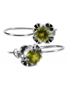 Sterling Silver 925 Peridot Earrings Vintage Russian Soviet Style vec035s