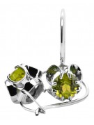 Sterling Silver 925 Peridot Earrings Vintage Russian Soviet Style vec035s