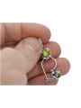 Sterling Silver 925 Peridot Earrings Vintage Russian Soviet Style vec035s