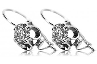 Sterling Silver 925, Zirco Vintage Russian Soviet Earrings vec035s