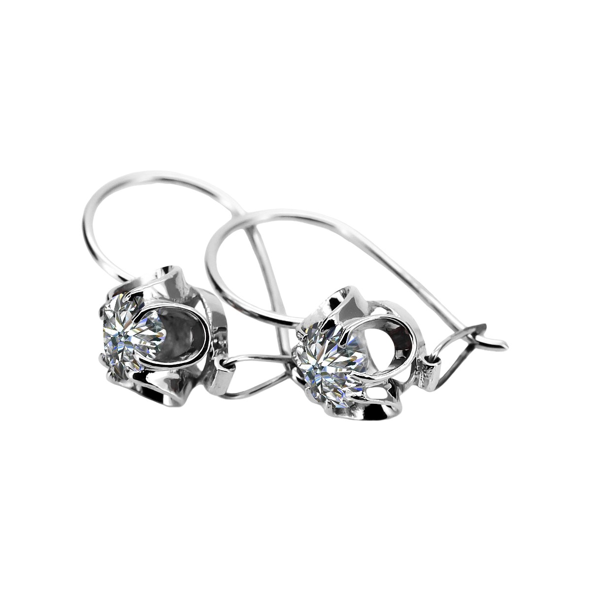 Boucles d'oreilles en argent sterling 925, Zircone. vec035s