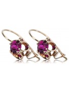 Boucles d'oreilles en argent sterling plaqué or rose et améthyste vintage. vec035rp