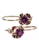 Sterling Silver Rose Gold Plated Amethyst Earrings Vintage Vec035rp vec035rp