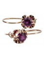 Sterling Silver Rose Gold Plated Amethyst Earrings Vintage Vec035rp vec035rp