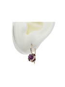 Sterling Silver Rose Gold Plated Amethyst Earrings Vintage Vec035rp vec035rp