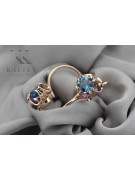 Vintage Sterling Silver Rose Gold Plated Aquamarine Earrings vec035rp