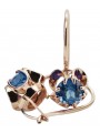 Vintage Sterling Silver Rose Gold Plated Aquamarine Earrings vec035rp