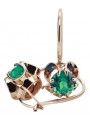 Emerald Sterling Silver Rose Gold Plated Earrings vec035rp