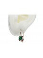 Emerald Sterling Silver Rose Gold Plated Earrings vec035rp