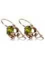 Aretes de Plata Rosa Chapada en Oro con Peridoto Vintage. vec035rp