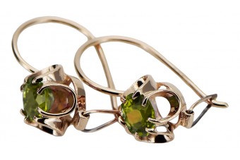 Sterling Silver Rose Gold Plated Peridot Earrings vec035rp