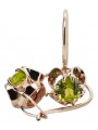 Aretes de Plata Rosa Chapada en Oro con Peridoto Vintage. vec035rp