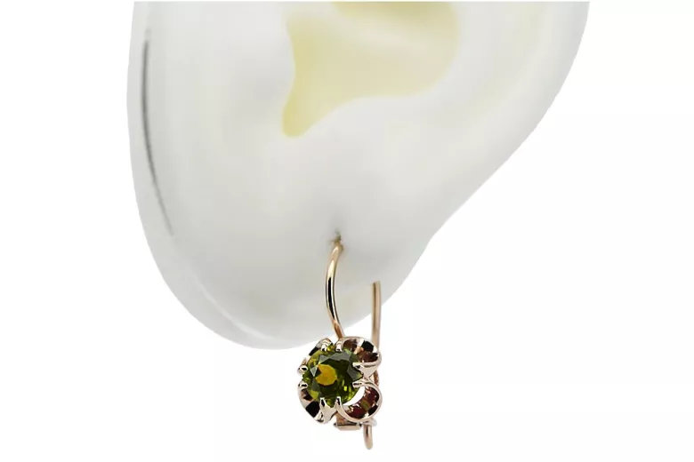 Sterling Silver Rose Gold Plated Peridot Earrings vec035rp