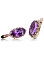 Amethyst Ohrstecker in Original 14 Karat Vintage-Roségold vec174 Vintage vec174