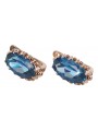 "Vintage Inspired Aquamarine Stud Earrings in 14K Rose Gold vec174" Vintage vec174