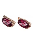 "Boucles d'oreilles en rubis, Or rose 14 carats vintage vec174" Vintage vec174