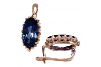 "Boucles d'oreilles Saphir en Or rose 14 carats 585 d'origine vintage vec174" Vintage vec174
