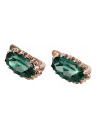 "Boucles d'oreilles Émeraude en Or rose 14 carats 585, style vintage vec174" Vintage vec174