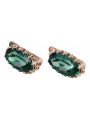 Elegant Emerald Accentuated 14K Rose Pink Gold Earrings vec174 vec174