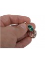 Elegant Emerald Accentuated 14K Rose Pink Gold Earrings vec174 vec174