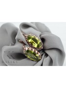 "Peridoto Exquisito en Oro Rosa de 14k Original Antiguo - Pendientes Elegantes vec174" Vintage vec174