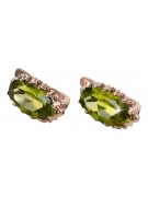 "Peridoto Exquisito en Oro Rosa de 14k Original Antiguo - Pendientes Elegantes vec174" Vintage vec174