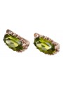 "Peridoto Exquisito en Oro Rosa de 14k Original Antiguo - Pendientes Elegantes vec174" Vintage vec174