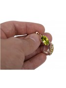 "Peridoto Exquisito en Oro Rosa de 14k Original Antiguo - Pendientes Elegantes vec174" Vintage vec174