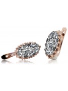 "Boucles d'oreilles en zircon et or rose 14 carats, design vintage vec174" Vintage vec174