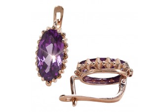 Sterling Silver 925, Amethyst Drop Earrings vec174s