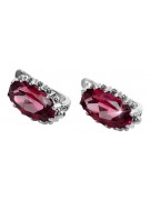 Boucles d'oreilles en Argent Sterling 925, Rubis Vintage vec174s