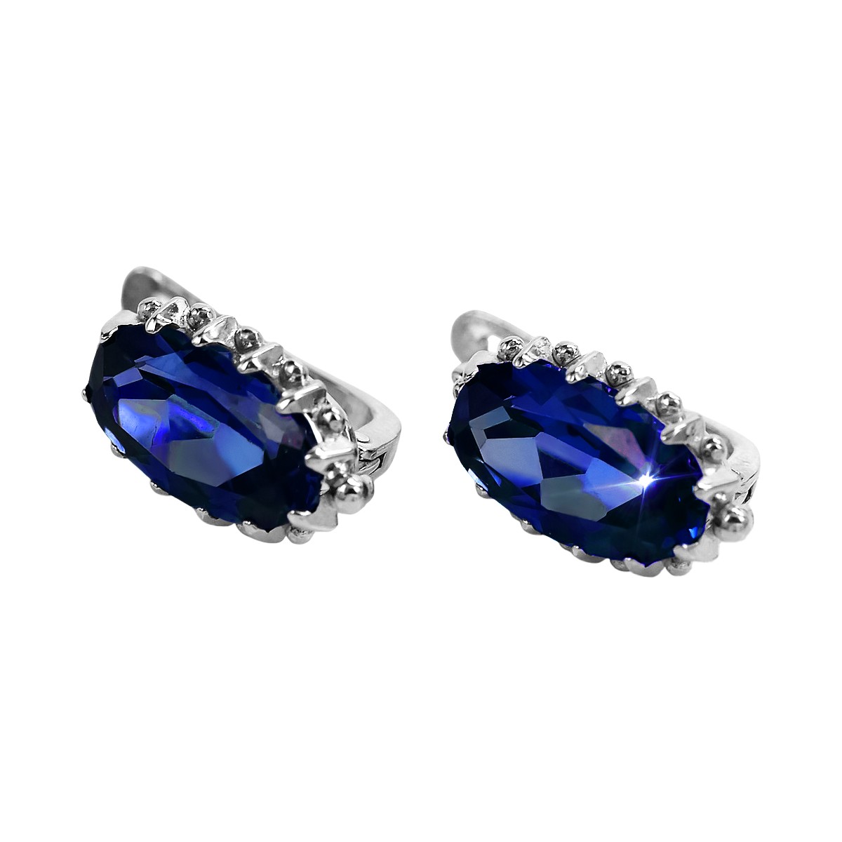 Vintage Sterling Silver 925 Sapphire Earrings vec174s