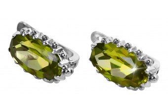 Pendientes de Plata 925, Peridoto Vintage vec174s