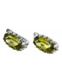 Sterling Silver 925, Peridot Vintage Earrings vec174s