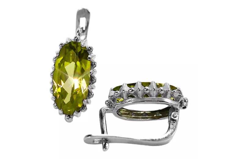 Pendientes de Plata 925, Peridoto Vintage vec174s