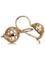 "Authentic Vintage 14K Rose Gold Ball Earrings with No Stones" ven074 ven074