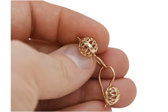 "Boucles d'oreilles à boule vintage en or rose 14 carats 585, Pas de pierres" ven074 ven074