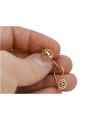 "Authentic Vintage 14K Rose Gold Ball Earrings with No Stones" ven074 ven074