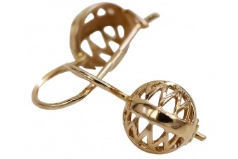 "Keine Steine, Originales Vintage-Roségold 14k 585 Gold Vintage Ball Ohrringe" ven074 ven074