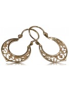 "Original Vintage 14K Rose Gold Gipsy Earrings with No Stones" ven075 ven075